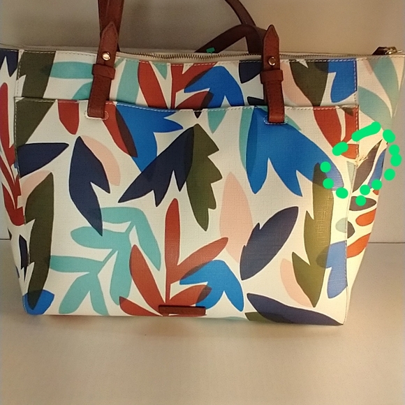 Fossil Women's Multi Color Leather Hobo Floral Purse Handbag. Small Scratch - Picture 8 of 15